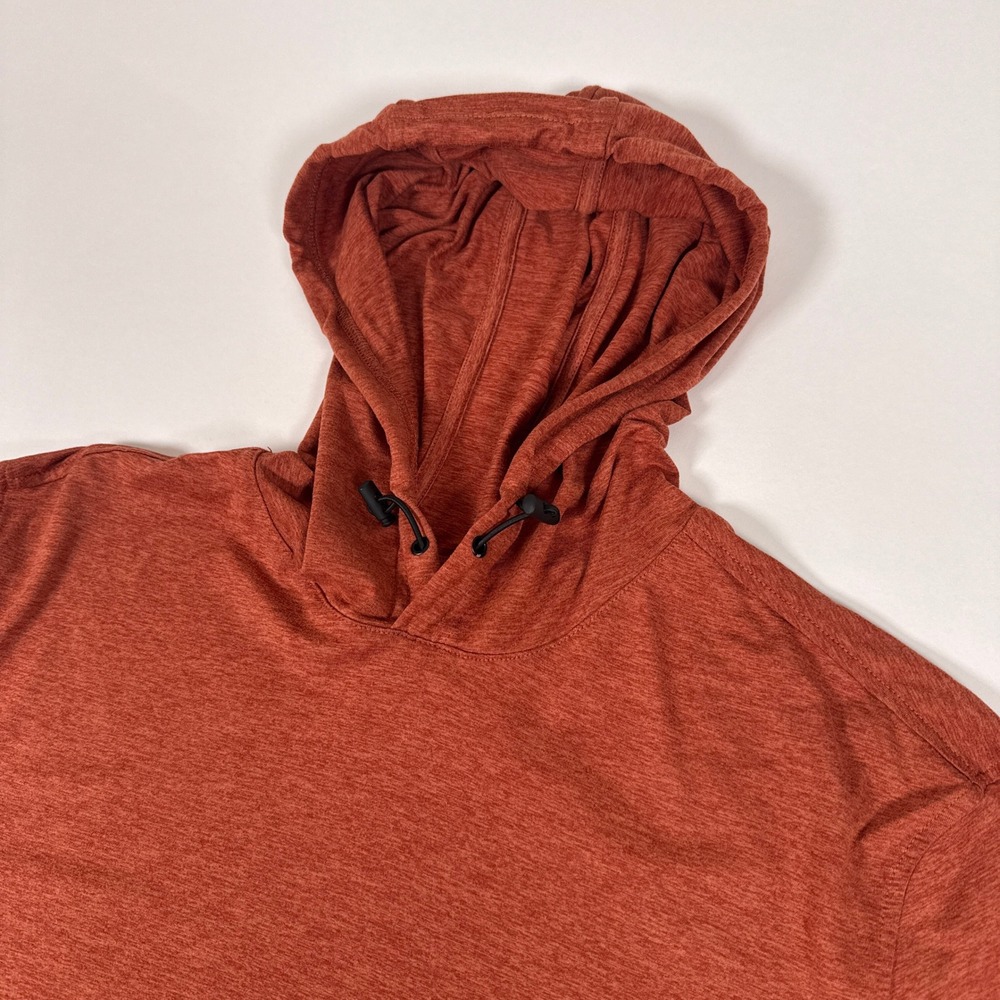 01.ALGO Hoodie Mens Medium Rust Orange Performance Quick Dry UV SPF 40 Athletic